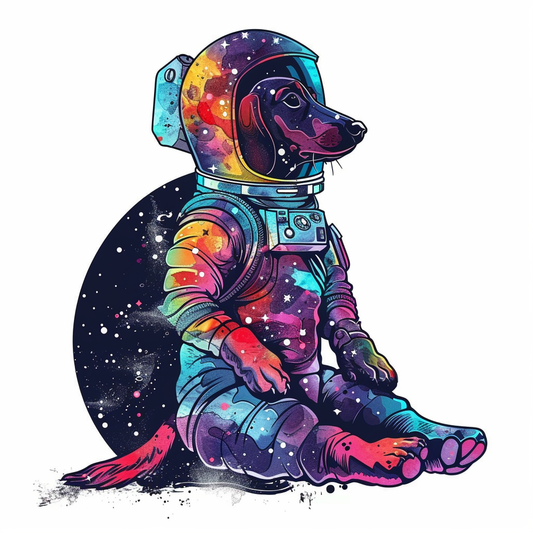 Dachshund Dog astronaut Vinyl Decal Sticker for Car, Laptop, Tumbler and more # F013180