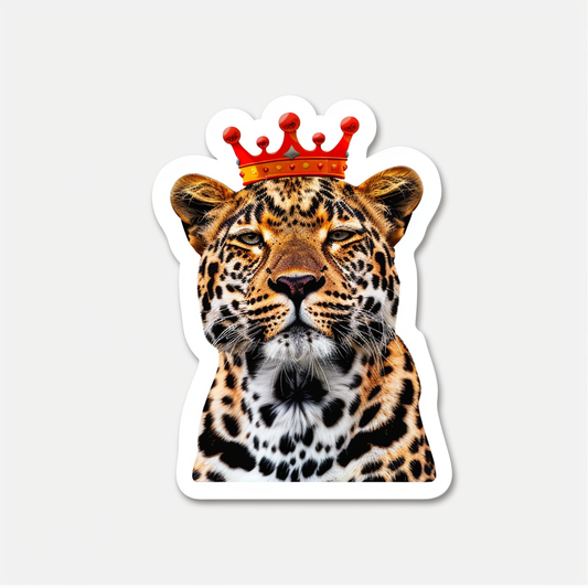 Leopard majestic Expressive surreal Vinyl Decal Sticker for Car, Laptop, Tumbler and more # F022516
