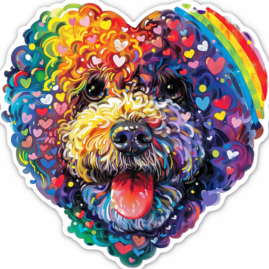 Poodle Dog heartcore Vinyl Decal Sticker for Car, Laptop, Tumbler and more # F012289