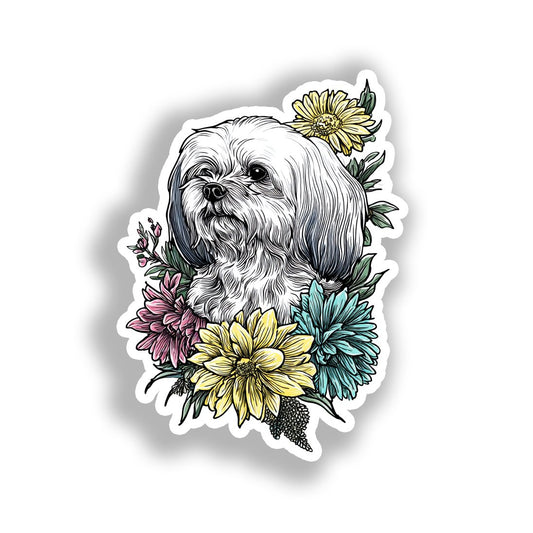 Maltese Dog Vinyl Decal Sticker for Car, Laptop, Tumbler and more # A019413-4" x 4"