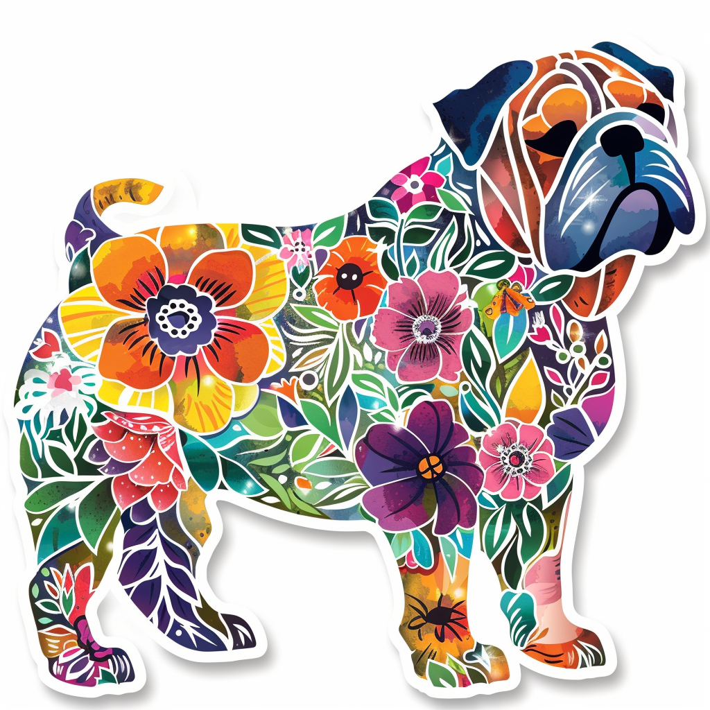 Bulldog Dog majestic Expressive surreal Vinyl Decal Sticker for Car, Laptop, Tumbler and more # F017603