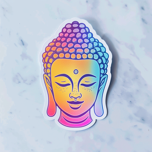 Sticker of a Buddha majestic Expressive surreal Vinyl Decal Sticker for Car, Laptop, Tumbler and more # F017210
