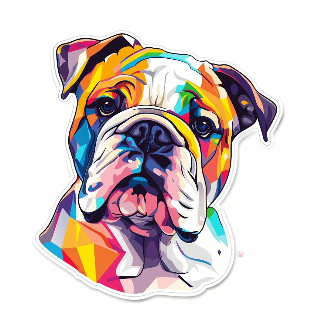 Bulldog Dog majestic Expressive surreal Vinyl Decal Sticker for Car, Laptop, Tumbler and more # F017513