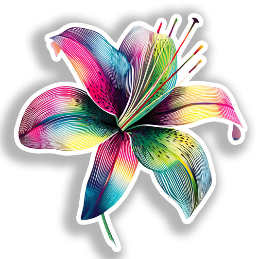 Lily Flower Vinyl Decal Sticker for Car, Laptop, Tumbler and more # A019382-4" x 4"