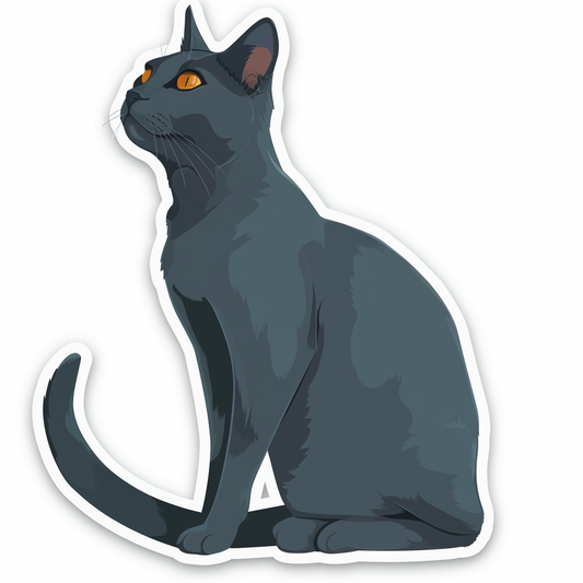 Russian Blue cat Vinyl Decal Sticker for Car, Laptop, Tumbler and more # F07877