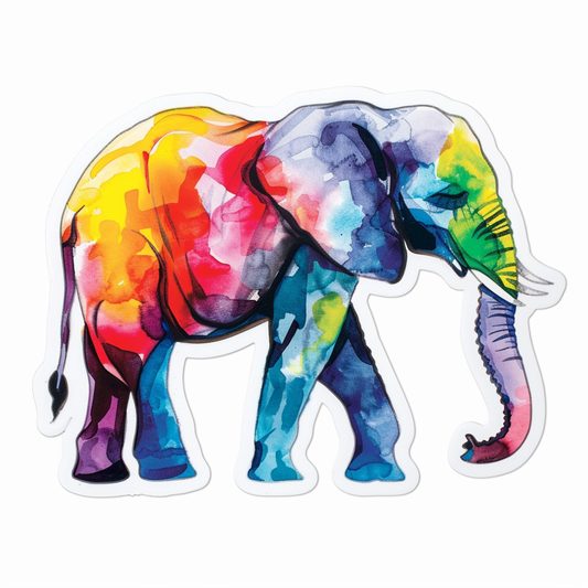 Elephant Expressive surreal Vinyl Decal Sticker for Car, Laptop, Tumbler and more # F022238-4" x 4"