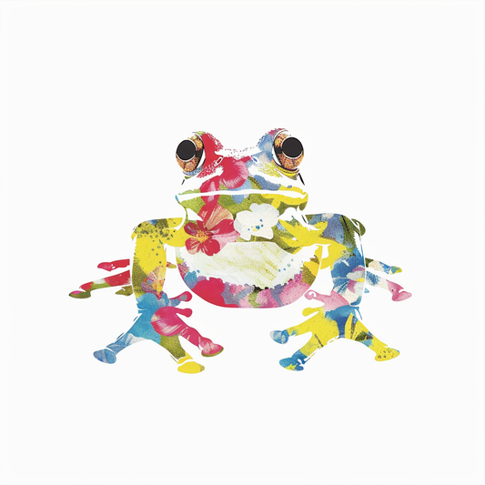 Sticker of a Frog floral majestic Expressive surreal Vinyl Decal Sticker for Car, Laptop, Tumbler and more # F016676