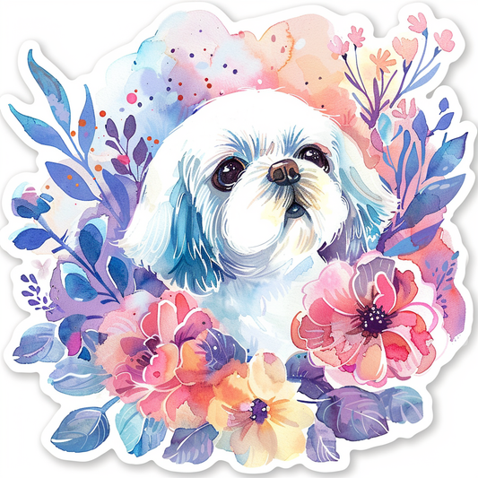 Adorable Shih Tzu Dog Expressive surreal Vinyl Decal Sticker for Car, Laptop, Tumbler and more # F018165