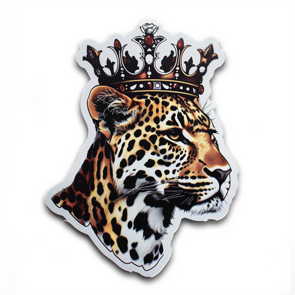 Leopard majestic Expressive surreal Vinyl Decal Sticker for Car, Laptop, Tumbler and more # F022496