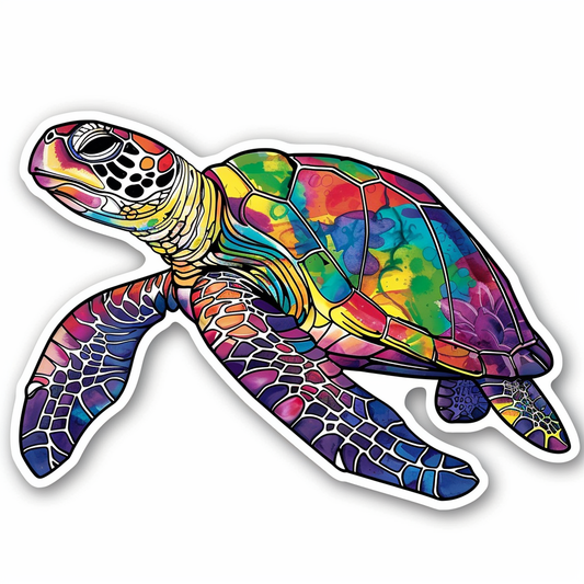 Sticker of a turtle majestic Expressive surreal Vinyl Decal Sticker for Car, Laptop, Tumbler and more # F021933