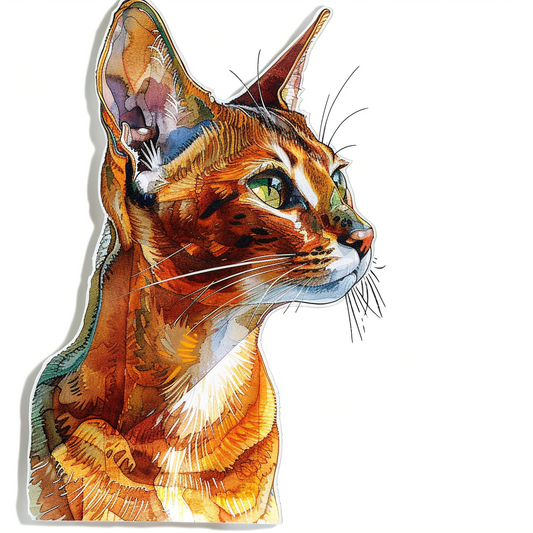 Abyssinian Cat astronaut majestic Expressive surreal Vinyl Decal Sticker for Car, Laptop, Tumbler and more # F021099-4" x 4"