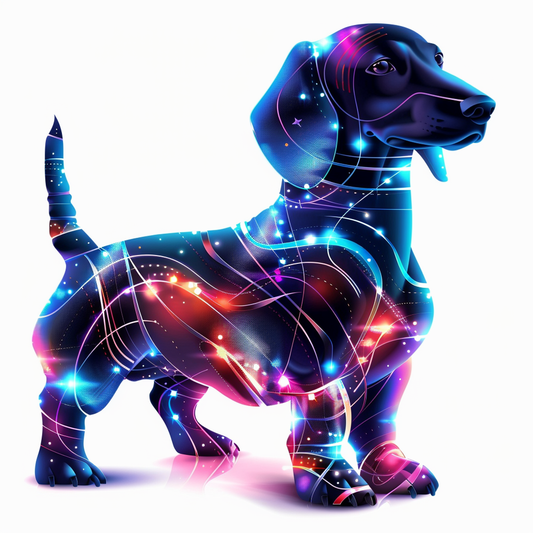 Dachshund Dog cyber punk Vinyl Decal Sticker for Car, Laptop, Tumbler and more # F012869