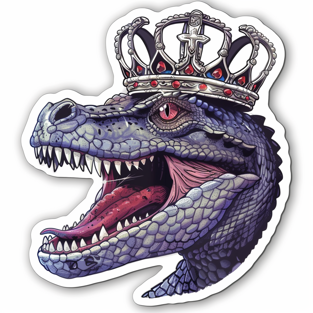 Dragon crowned majestic Expressive surreal Vinyl Decal Sticker for Car, Laptop, Tumbler and more # F019034-4" x 4"