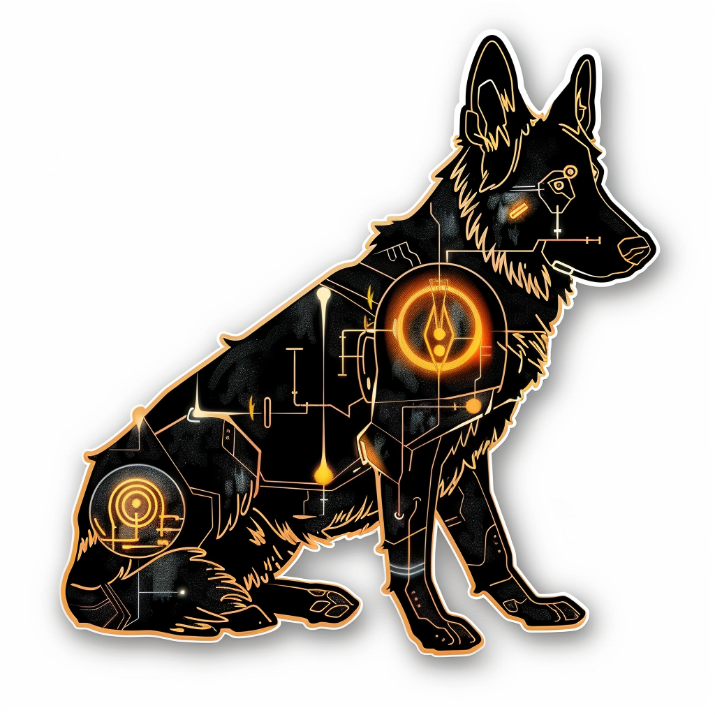 German Shepherd Dog cyber punk Vinyl Decal Sticker for Car, Laptop, Tumbler and more # F011553