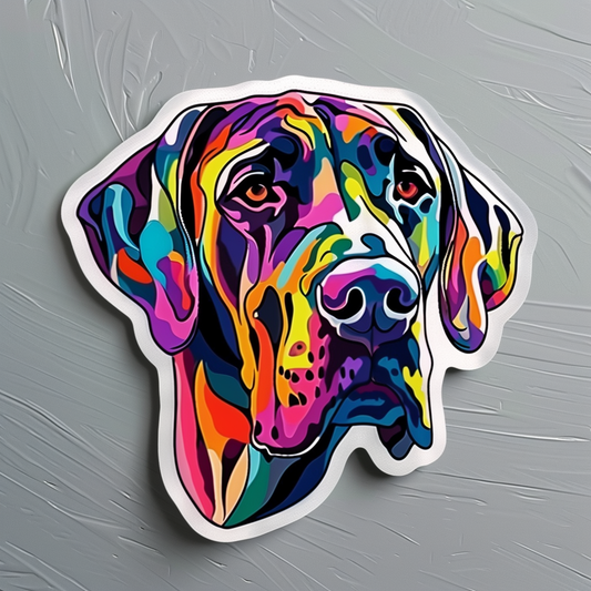 Great Dane Dog Expressive surreal Vinyl Decal Sticker for Car, Laptop, Tumbler and more # F022888