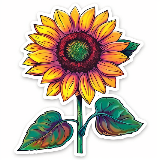 Sunflower flower majestic Expressive surreal Vinyl Decal Sticker for Car, Laptop, Tumbler and more # F023136