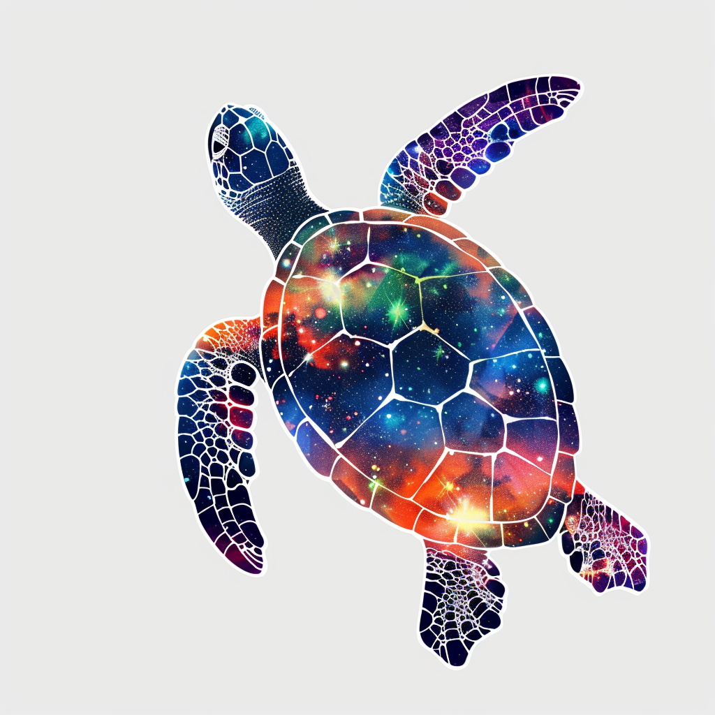 Sticker of a turtle majestic Expressive surreal Vinyl Decal Sticker for Car, Laptop, Tumbler and more # F022067
