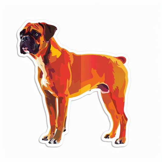 Boxer DogWhite  Vinyl Decal Sticker for Car, Laptop, Tumbler and more # F07533