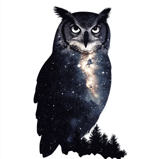 Owl Moon and Stars Vinyl Decal Sticker for Car, Laptop, Tumbler and more # F025761