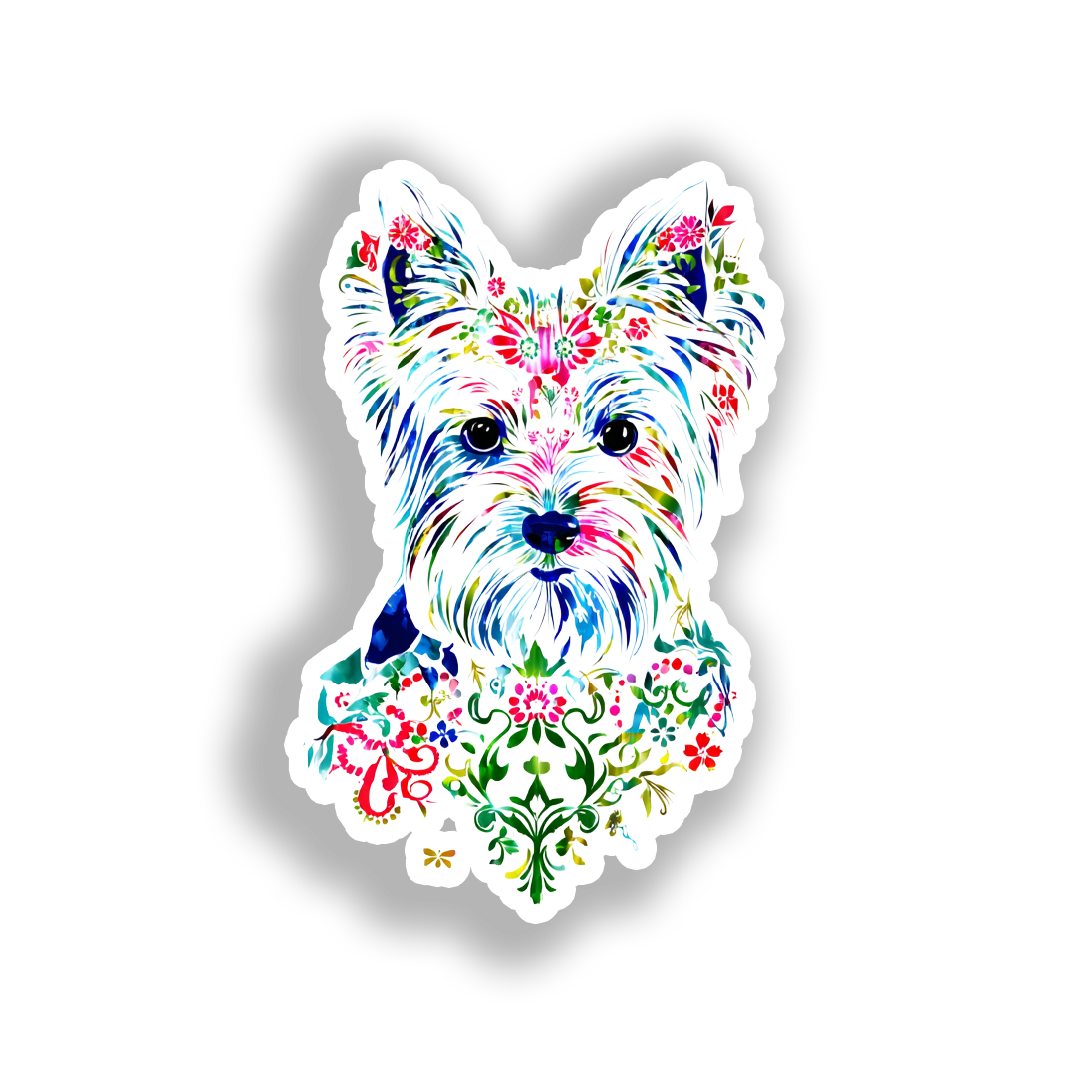 Yorkshire Terrier Dog Vinyl Decal Sticker for Car, Laptop, Tumbler and more # A017199-4" x 4"