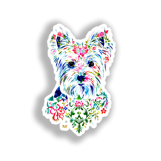 Yorkshire Terrier Dog Vinyl Decal Sticker for Car, Laptop, Tumbler and more # A017199-4" x 4"