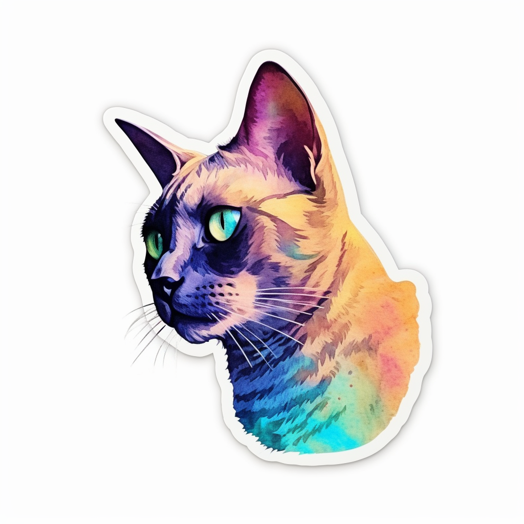 Burmese Cat Vinyl Decal Sticker for Car, Laptop, Tumbler and more # F010764