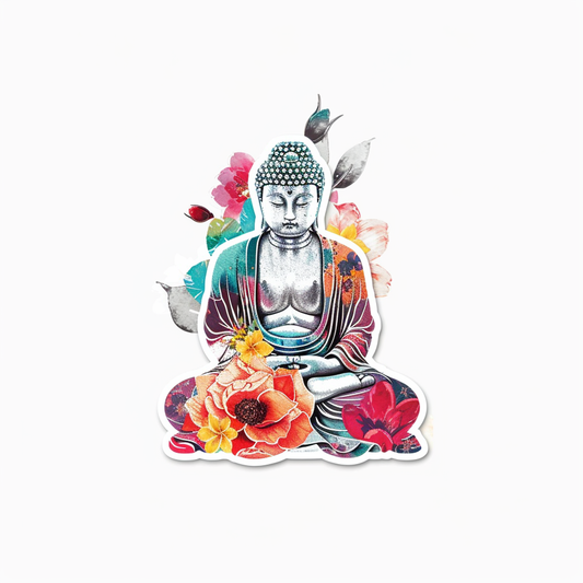 Buddha floral majestic Expressive surreal Vinyl Decal Sticker for Car, Laptop, Tumbler and more # F017047