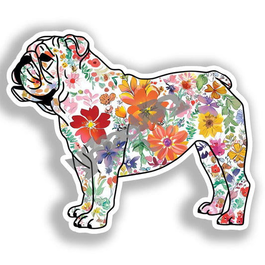 Bulldog English Dog Vinyl Decal Sticker for Car, Laptop, Tumbler and more # A018910-4" x 4"