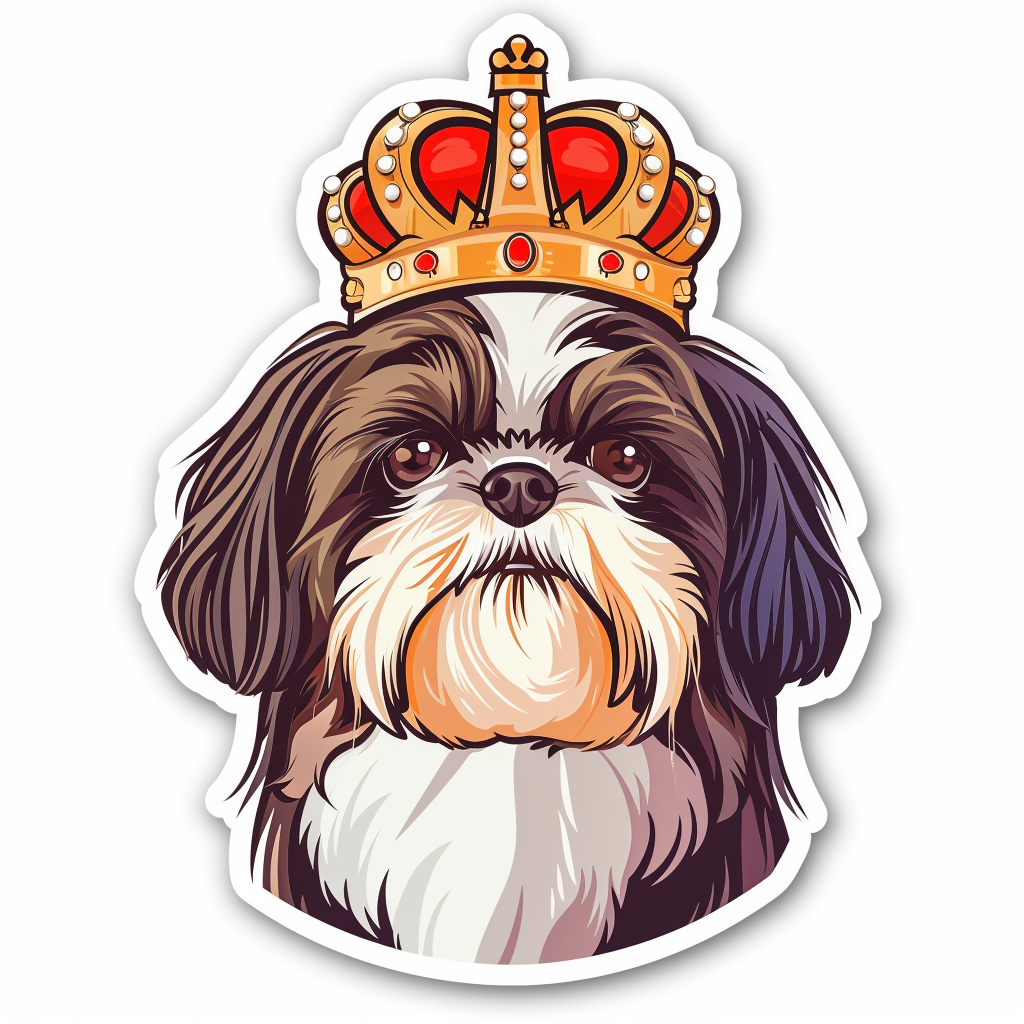 Adorable Shih Tzu Dog Expressive surreal Vinyl Decal Sticker for Car, Laptop, Tumbler and more # F018430