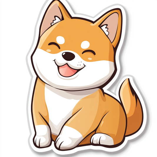 Shiba Inu sticker cartoon style Expressive surreal Vinyl Decal Sticker for Car, Laptop, Tumbler and more # F025836