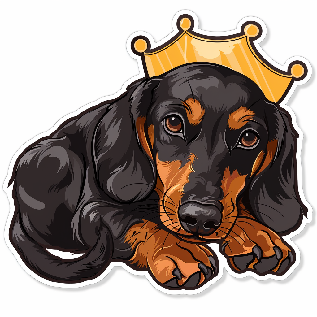 Dachshund Dog crowned Vinyl Decal Sticker for Car, Laptop, Tumbler and more # F013167
