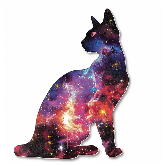 Abyssinian Cat astronaut majestic Expressive surreal Vinyl Decal Sticker for Car, Laptop, Tumbler and more # F021199-4" x 4"