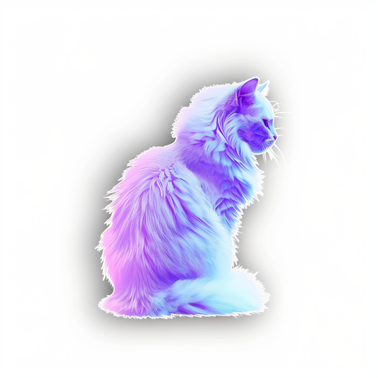 Adorable Turkish Angora Cat  Vinyl Decal Sticker for Car, Laptop, Tumbler and more # F020971-4" x 4"