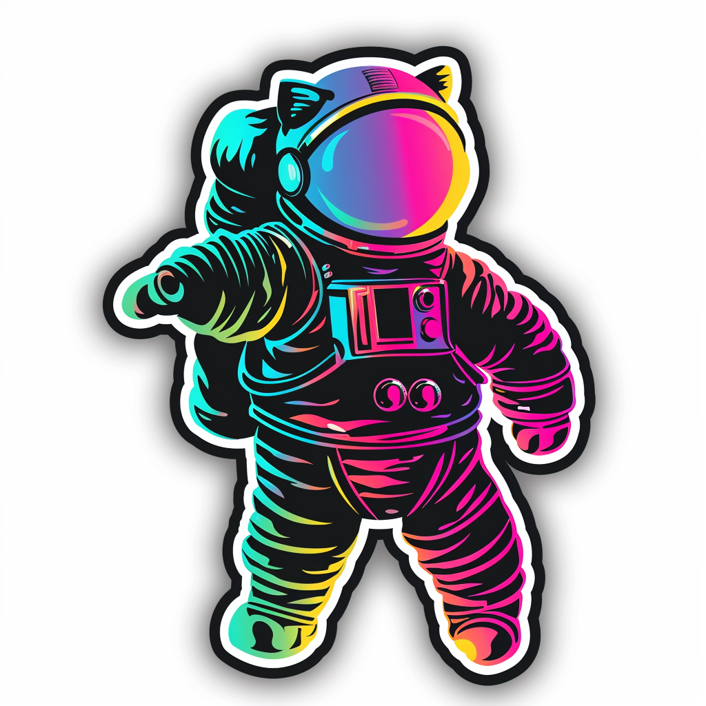 Persian Cat Space Expressive surreal Vinyl Decal Sticker for Car, Laptop, Tumbler and more # F016077