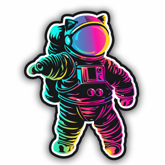 Persian Cat Space Expressive surreal Vinyl Decal Sticker for Car, Laptop, Tumbler and more # F016077