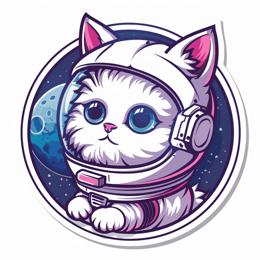 Adorable Turkish Angora Cat  Vinyl Decal Sticker for Car, Laptop, Tumbler and more # F021010-4" x 4"