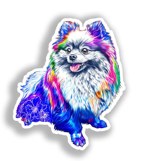Pomeranian Dog Vinyl Decal Sticker for Car, Laptop, Tumbler and more # A017345-4" x 4"