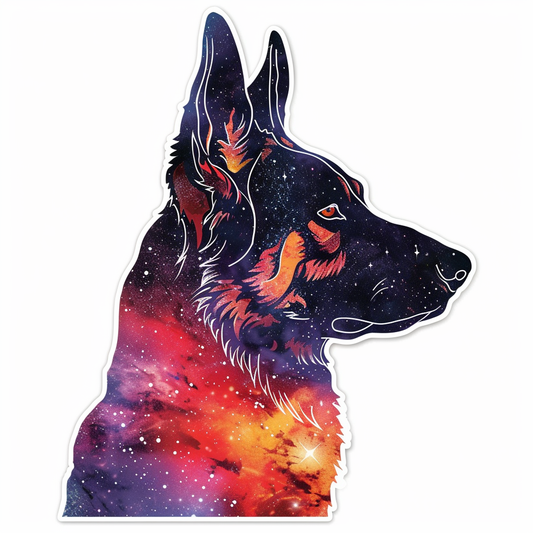 German Shepherd Dog galaxy Vinyl Decal Sticker for Car, Laptop, Tumbler and more # F011294