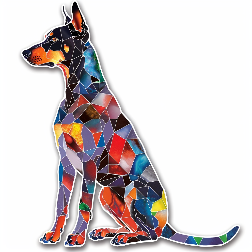 Sticker of a Doberman Pinscher Dog majestic Expressive surreal Vinyl Decal Sticker for Car, Laptop, Tumbler and more # F019242