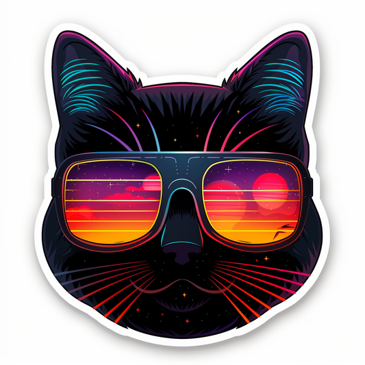 a Persian Cat cyber punk majestic Expressive surreal Vinyl Decal Sticker for Car, Laptop, Tumbler and more # F016269