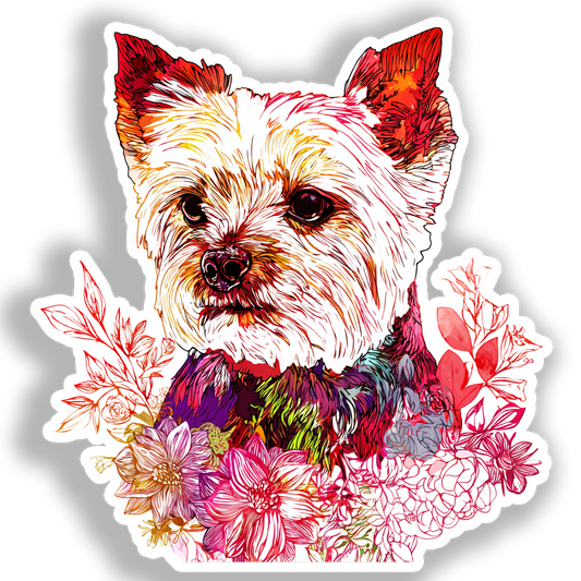 Yorkshire Terrier Dog Vinyl Decal Sticker for Car, Laptop, Tumbler and more # A017084-4" x 4"