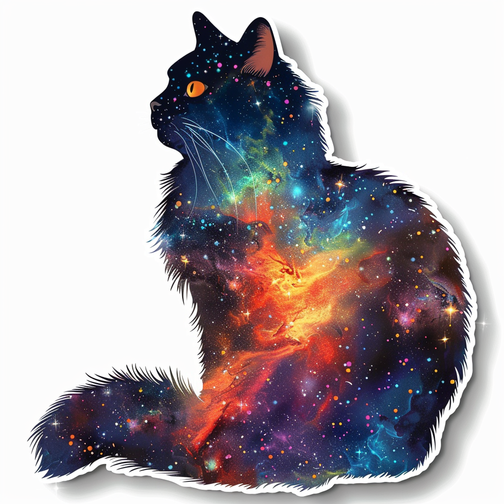 Sticker of a Persian Cat galaxy majestic Expressive surreal Vinyl Decal Sticker for Car, Laptop, Tumbler and more # F016324