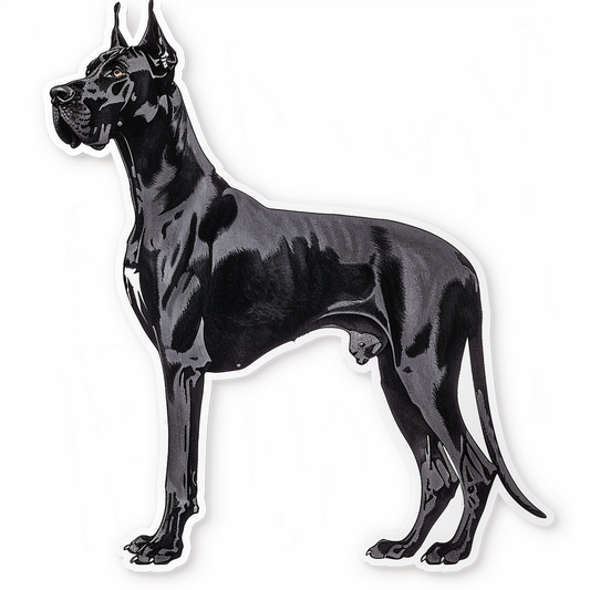 Adorable Great Dane Dog Expressive surreal Vinyl Decal Sticker for Car, Laptop, Tumbler and more # F017738