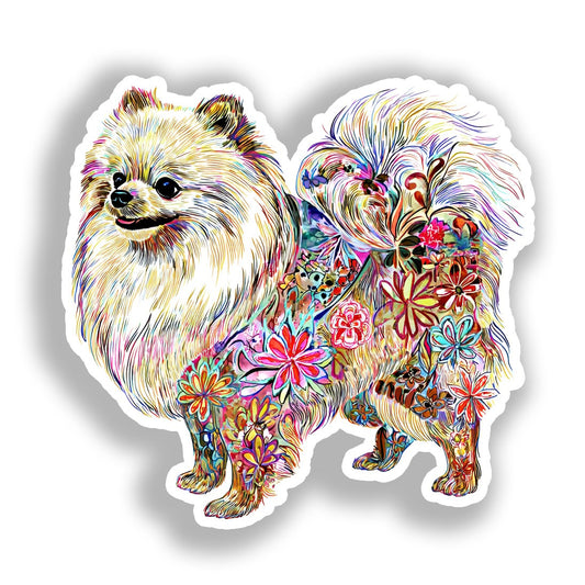 Pomeranian Dog Vinyl Decal Sticker for Car, Laptop, Tumbler and more # A017475-4" x 4"
