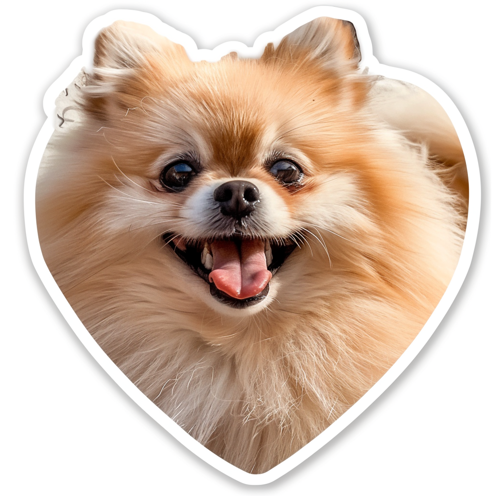 Sticker of a Pomeranian Dog majestic Expressive surreal Heartcore Vinyl Decal Sticker for Car, Laptop, Tumbler and more # F014086