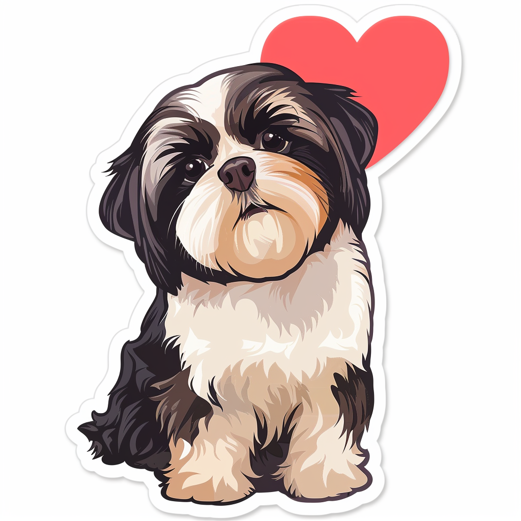 Adorable Shih Tzu Dog Expressive surreal Vinyl Decal Sticker for Car, Laptop, Tumbler and more # F018313