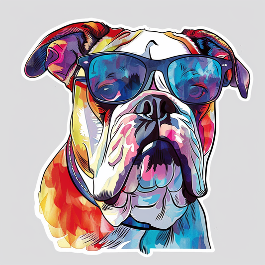 Bulldog Dog majestic Expressive surreal Vinyl Decal Sticker for Car, Laptop, Tumbler and more # F017398