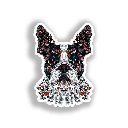 Boston Terrier Dog Vinyl Decal Sticker for Car, Laptop, Tumbler and more # A019011-4" x 4"