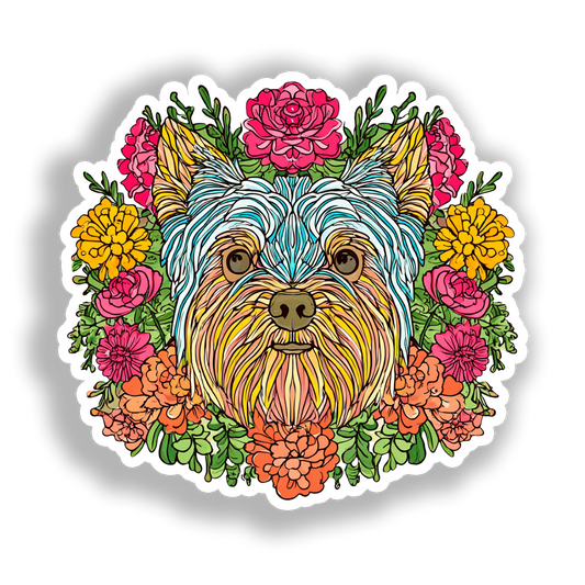 Yorkshire Terrier Dog Vinyl Decal Sticker for Car, Laptop, Tumbler and more # A017160-4" x 4"