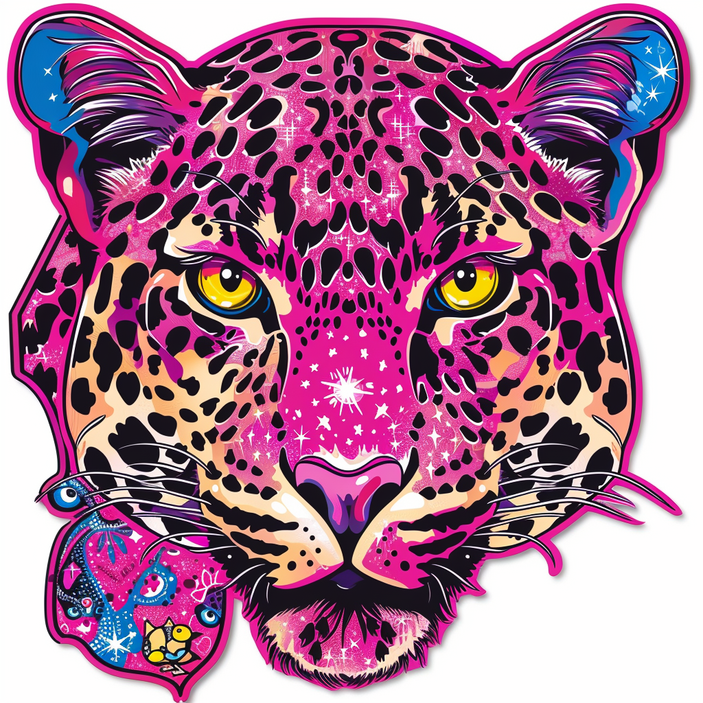Leopard majestic Expressive surreal Vinyl Decal Sticker for Car, Laptop, Tumbler and more # F022585